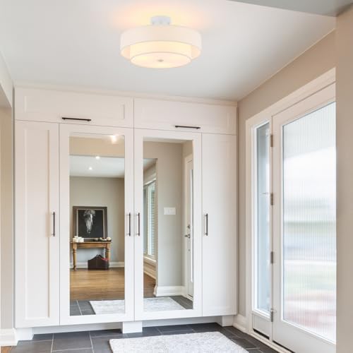 18" White Semi Flush Mount Ceiling Light