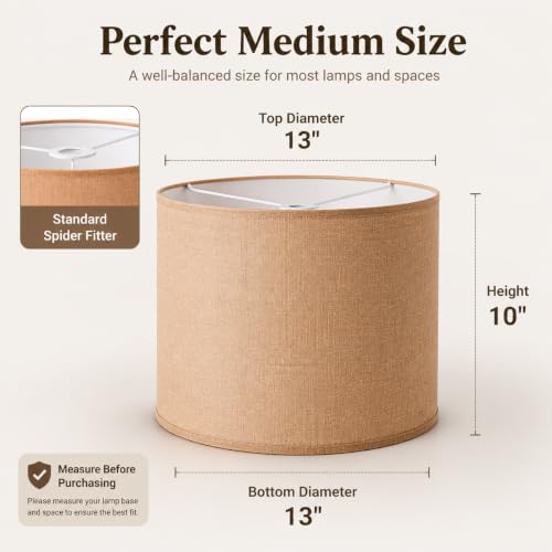 Brown Hemp Drum Lamp Shades Set of 2