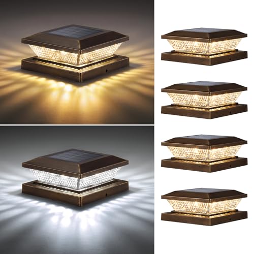 4x4 Solar Post Cap Lights Outdoor 4 Pack (4 Count)