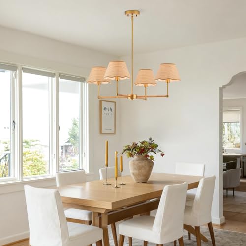 31” Boho Rattan Chandelier 4