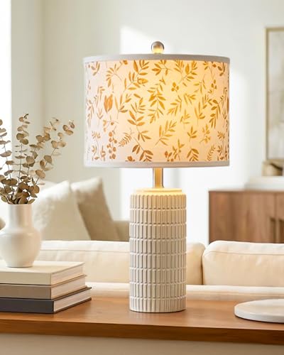 23'' Dried Flowers Table Lamp for Bedroom Nightstands