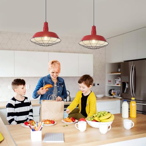 Red Large Pendant Lights Kitchen Island (2 Count)