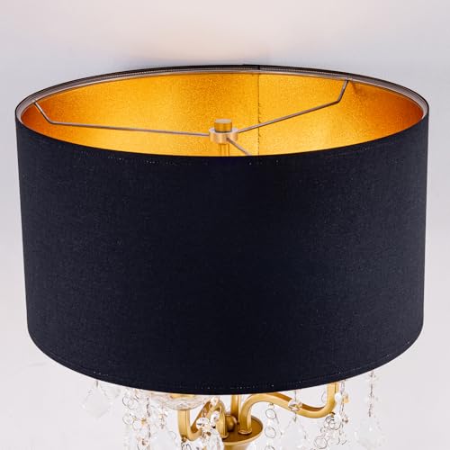 Drum Shade Gold Crystal Table Lamp
