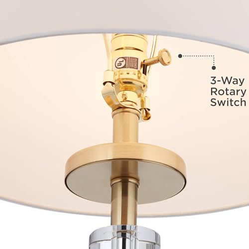 Alfred 30 1 2" Large Table Lamp Set of 2 Soft Brass Crystal Column (2 Count)