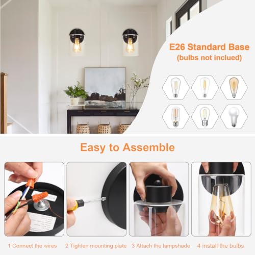 Wall Sconces Matte Black Vanity Light Fixtures