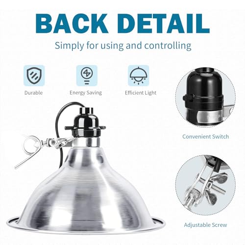 18 2 8 FT Clamp Lamp Light with Detachable 8.5 Inch Aluminum Reflector (2 Count)