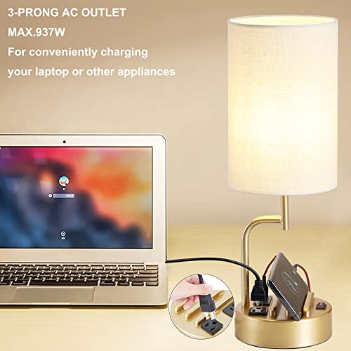 Table Lamp with 3 USB Charging Ports (2 Count)