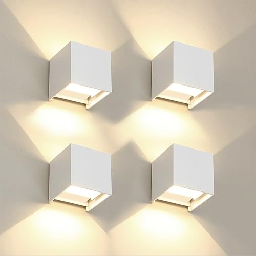 4 PCS LED 12W Outdoor Wall Lights Sconces Exterior (4 Count)