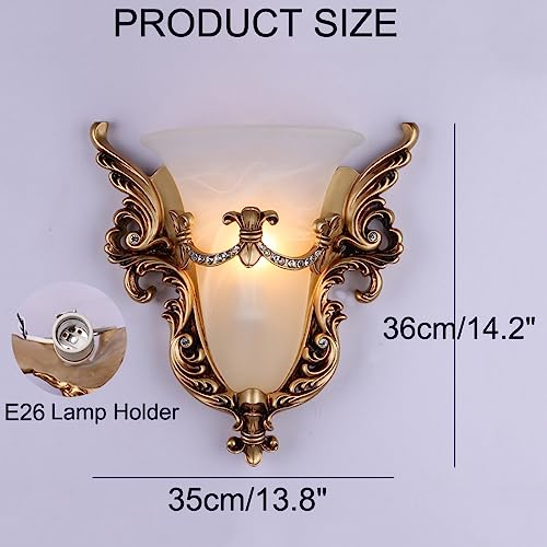 Unique Glass Wall Sconce Light Vintage Wall Light Angel Wings Style