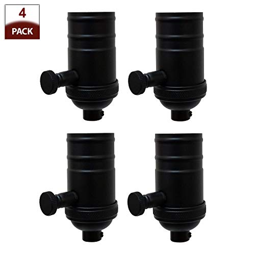 Vintage Turn Knob Dimmer Lamp Socket for Incandescent LED Bulbs (4 Count)