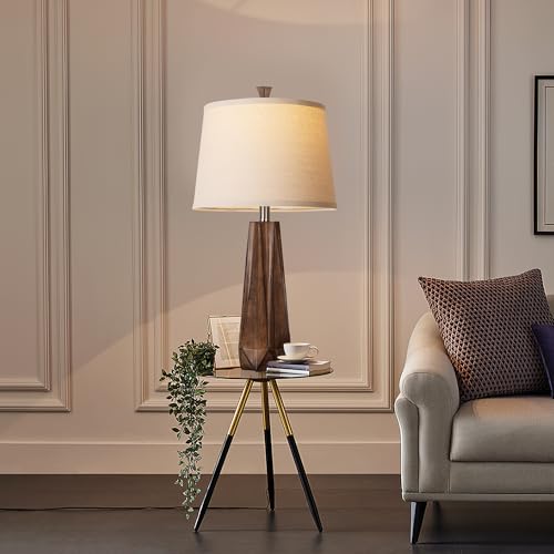 27" Wood Grain Resin Table Lamp Set of 2 (2 Count)