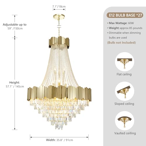 Large Gold Luxury Crystal Chandeliers
