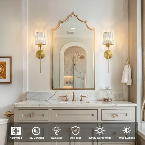 Hardwired Crystal Wall Sconces Set of 2 (2 Count)