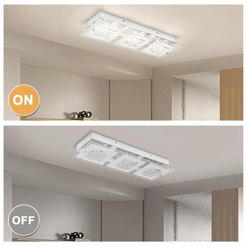 Crystal Ceiling Light Flush Mount Modern Rectangle Ceiling Light Fxiture