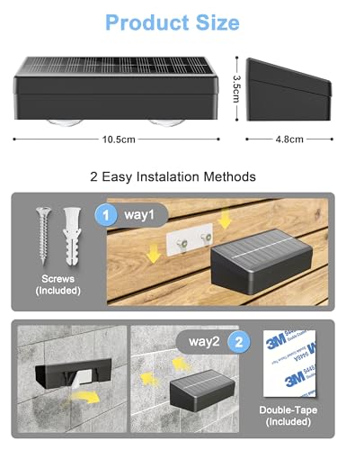 Fence Lights Solar Powered with Remote (8 Count)