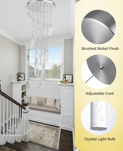 36 Light Modern LED Crystal Chandeliers for Living Room Entryway
