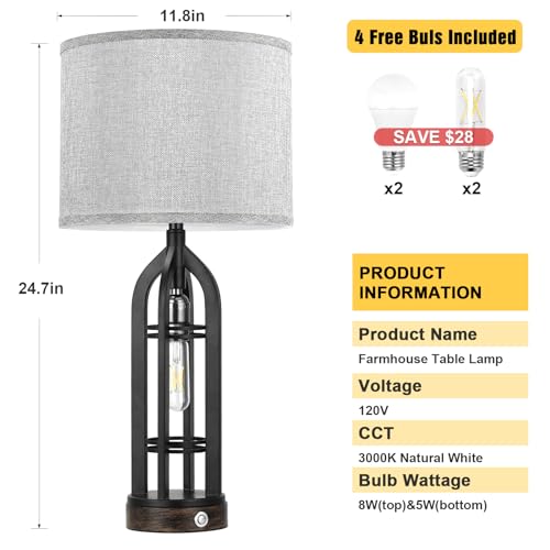 Table Lamps for Living Room (2 Count)