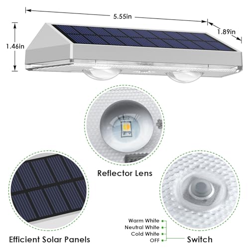 12 Pack Solar Fence Lights Outdoor Waterproof LED (12 Count)