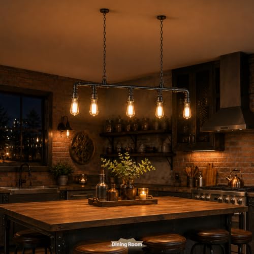 Rustic Industrial Tube Pipe Chandeliers