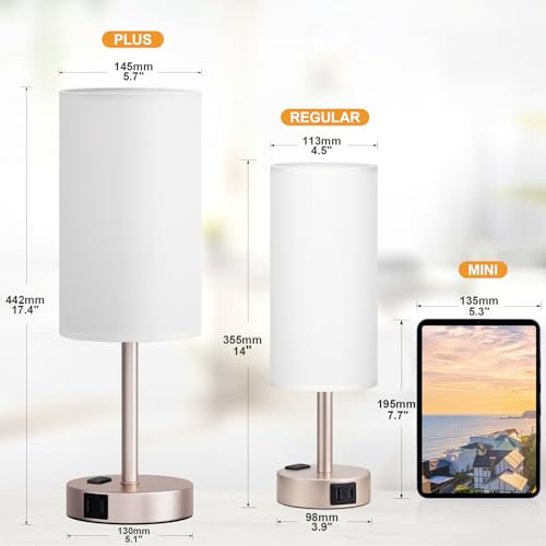 17.4" Antique White Lamp for Bedroom