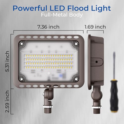 65W 9100LM LED Flood Lights Outdoor (2 Count)