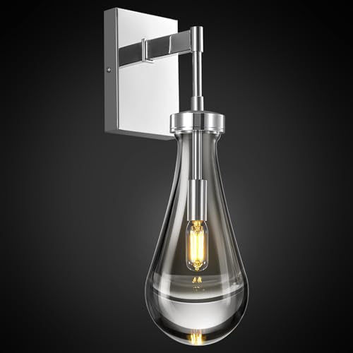 Raindrop Wall Sconces Chrome Sconces Wall Decor Modern Wall Lighting Glass Bathroom Sconces Indoor Vanity Light Wall Lamp for Bedroom Living Room Stair