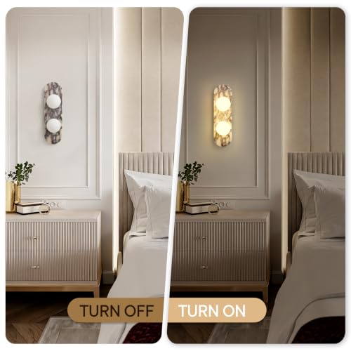 17.7 inch Natural Marble Wall Sconce