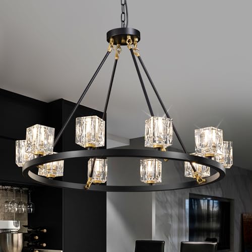 Black Wagon Wheel Chandelier