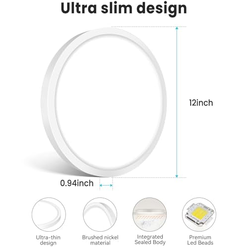 7 inch Flush Mount LED Ceiling Light Fixture (2 Count)