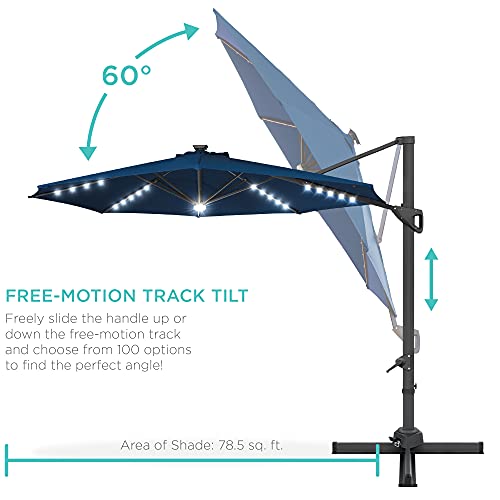10ft Solar LED Cantilever Patio Umbrella