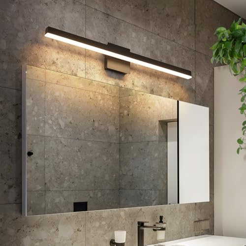 Black Bathroom Vanity Light Fixture Over Mirror 31.5 Inch
