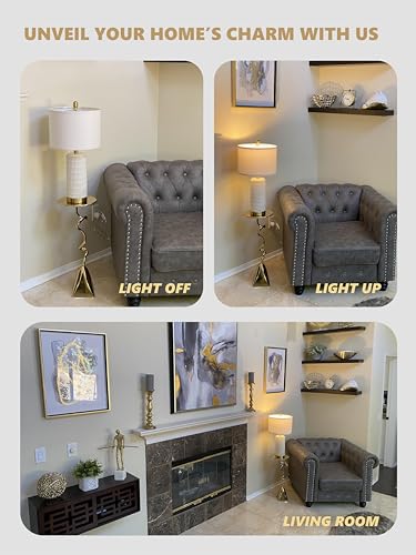 Touch Bedside Table Lamps with 2 USB for Bedroom Living Room