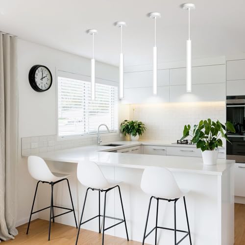 Modern Pendant Lights 4000K White LED Dimmable Pendant Light Fixtures Pendant Lighting for Kitchen Island (3 Count)