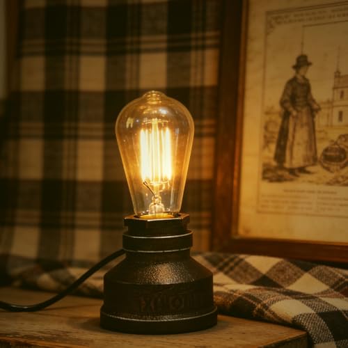 Vintage American Village Style Desk Light Creative Table Lamp Iron Steel Water Pipe Table Night Lights