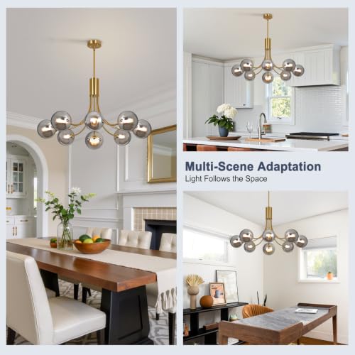 Mid Century Light Fixture Gold Chandelier Large Sputnik Dining Lighting