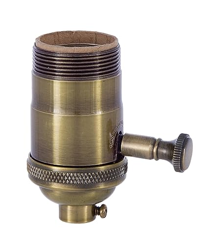 Edison Size Full Dimmer Socket in Antique Brass with UNO Thread