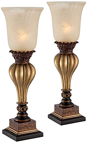 Sattley 23 1 4" High Table Lamps Set of 2 Gold Console Alabaster (2 Count)