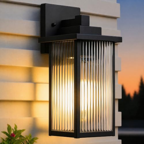15 Inch Matte Black Outdoor Wall Light