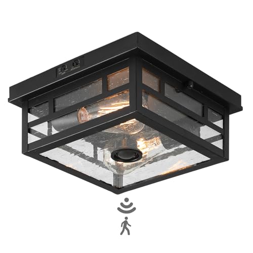 Outdoor Flush Mount Motion Sensor Ceiling Light