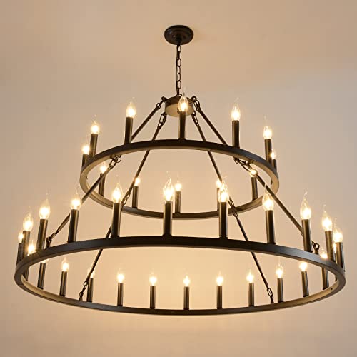 Wagon Wheel Chandelier 2 Tier 36