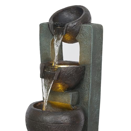 TZL400 34" 3 Tier Basin Cascading Fountain with LED Lights