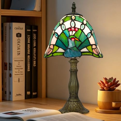 Tiffany Green Peacock Style Lamp