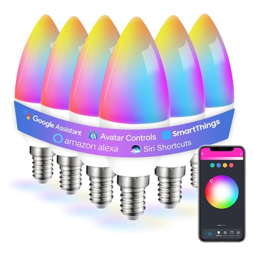 6 Pack E12 Smart Bulbs (6 Count)