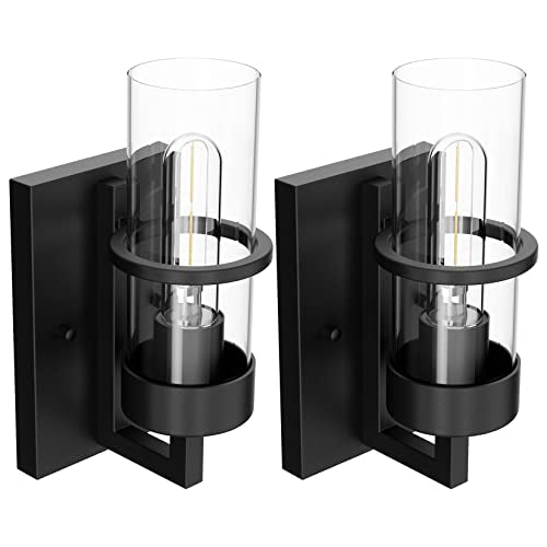 Black Hardwired Wall Sconces Set of 2 (2 Count)
