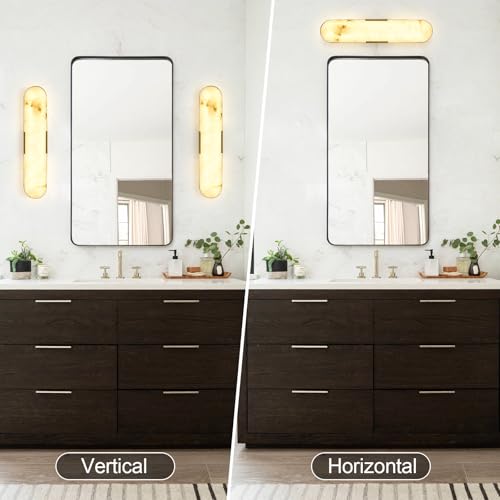 20inch Gold Alabaster Wall Lamp Tri
