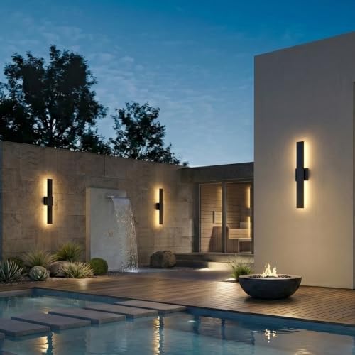 2 Pack LED Outdoor Wall Lights (23.6in)