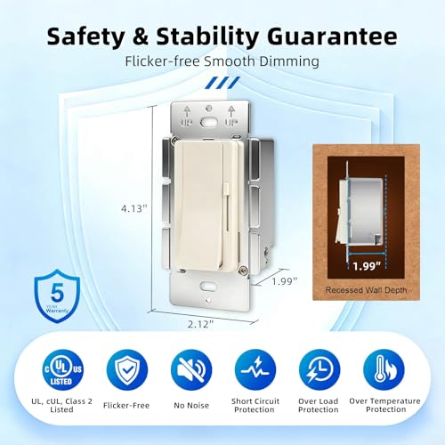 Dimmer Light Switch & 12V 60W Dimmable LED Driver 2 in 1