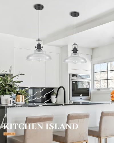 Black Glass Pendant Lights Kitchen Island (2 Count)
