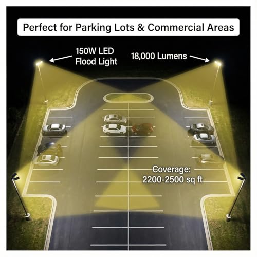 150W LED Flood Light Outdoor (2 Count)