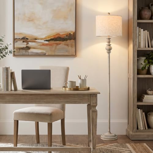 64.25" Farmhouse Floor Lamp for Living Room (Antique Gray)